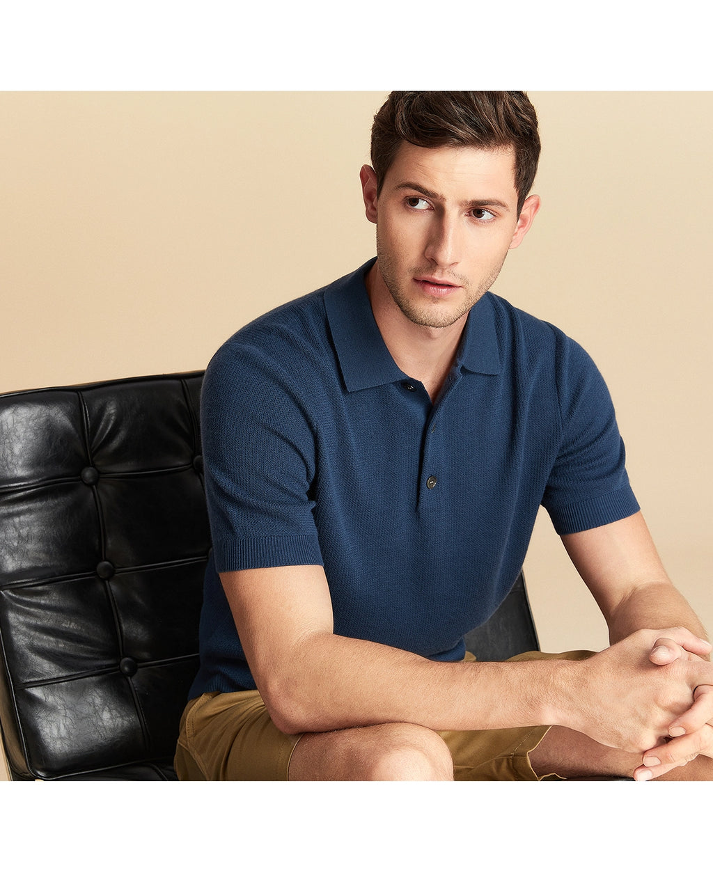 Jacquard Wool Polo Shirt