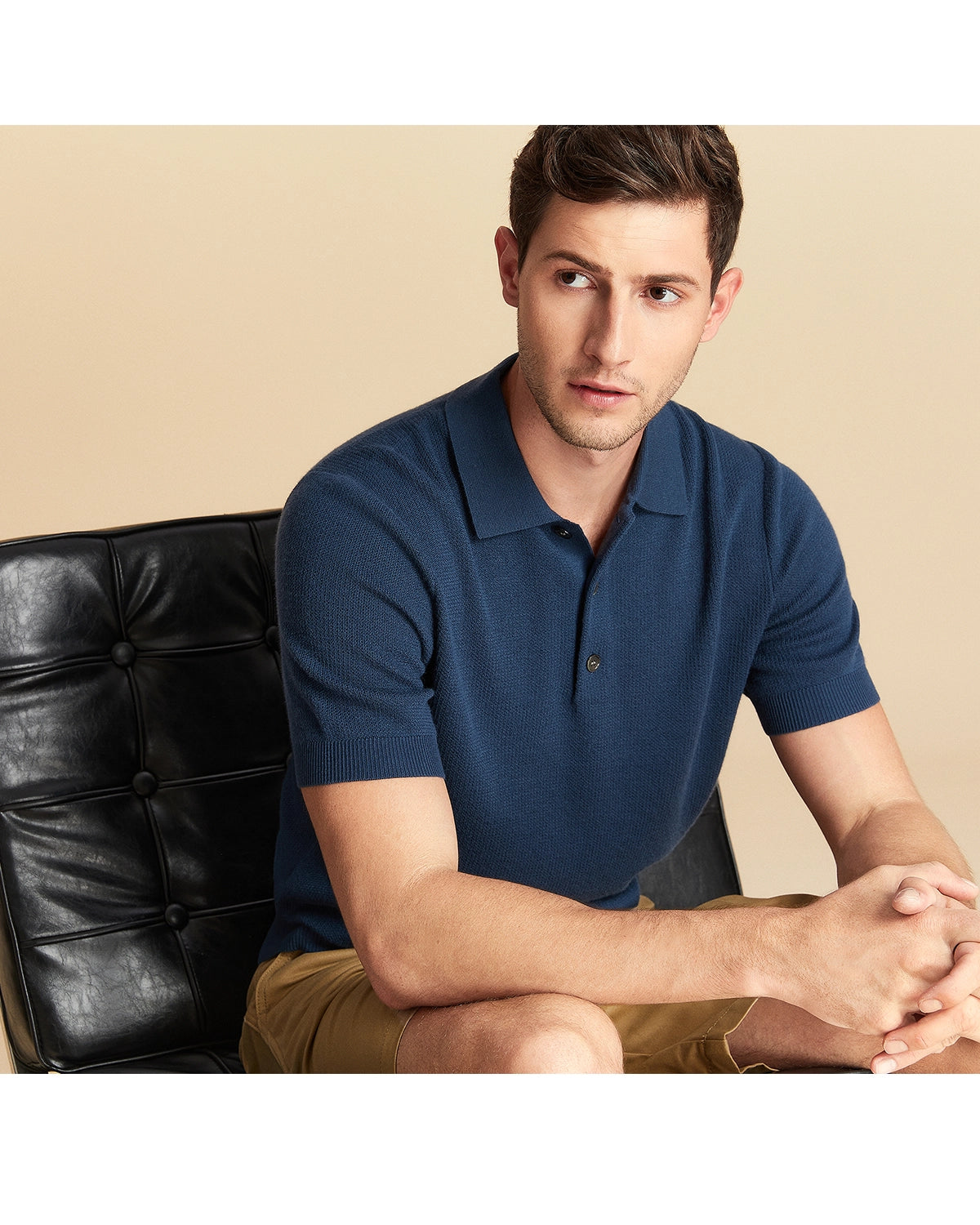 Jacquard Wool Polo Shirt
