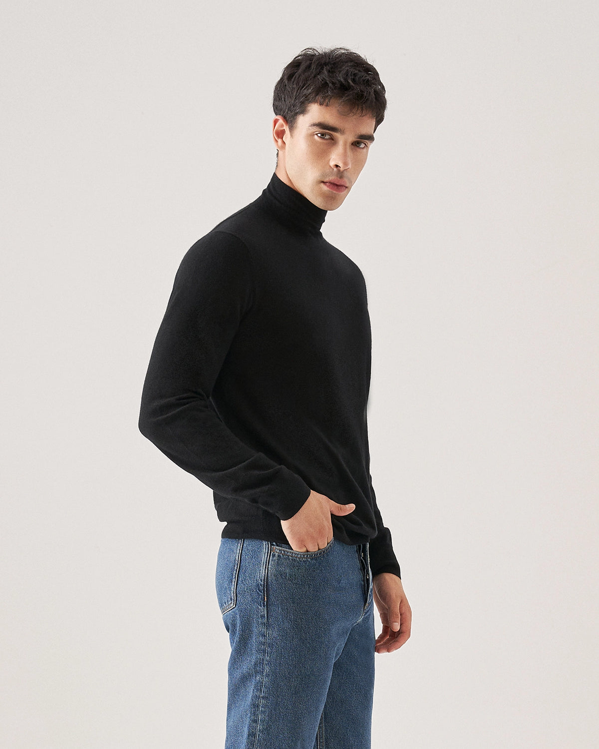 Ultra-Light Mock-Neck Cashmere Sweater