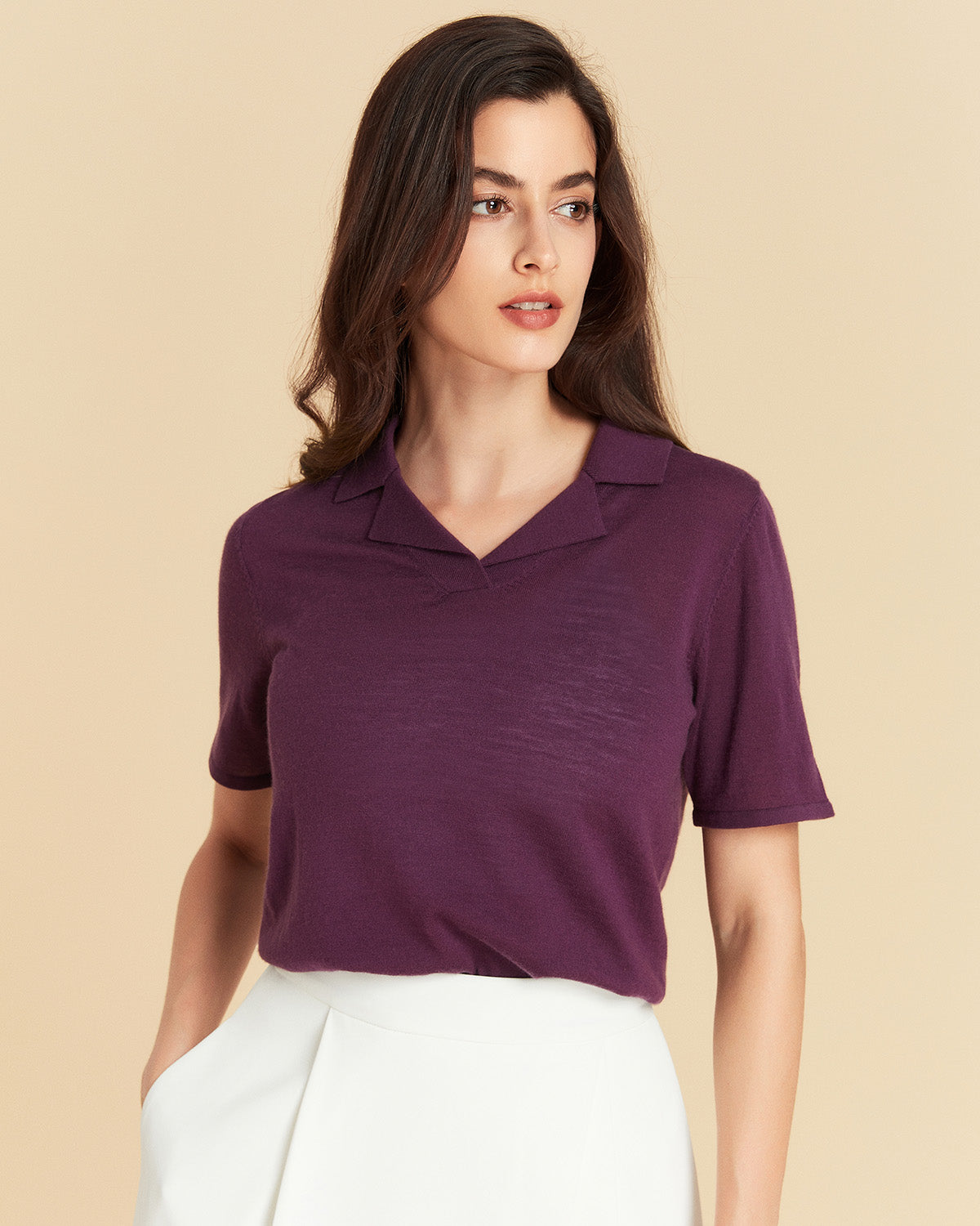 V Neck Lapel Polo Shirt