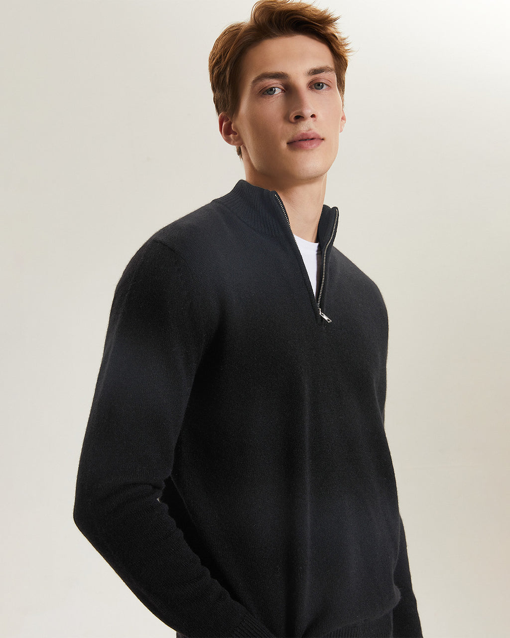 Quarter-Zip Recycled Cashmere Sweater