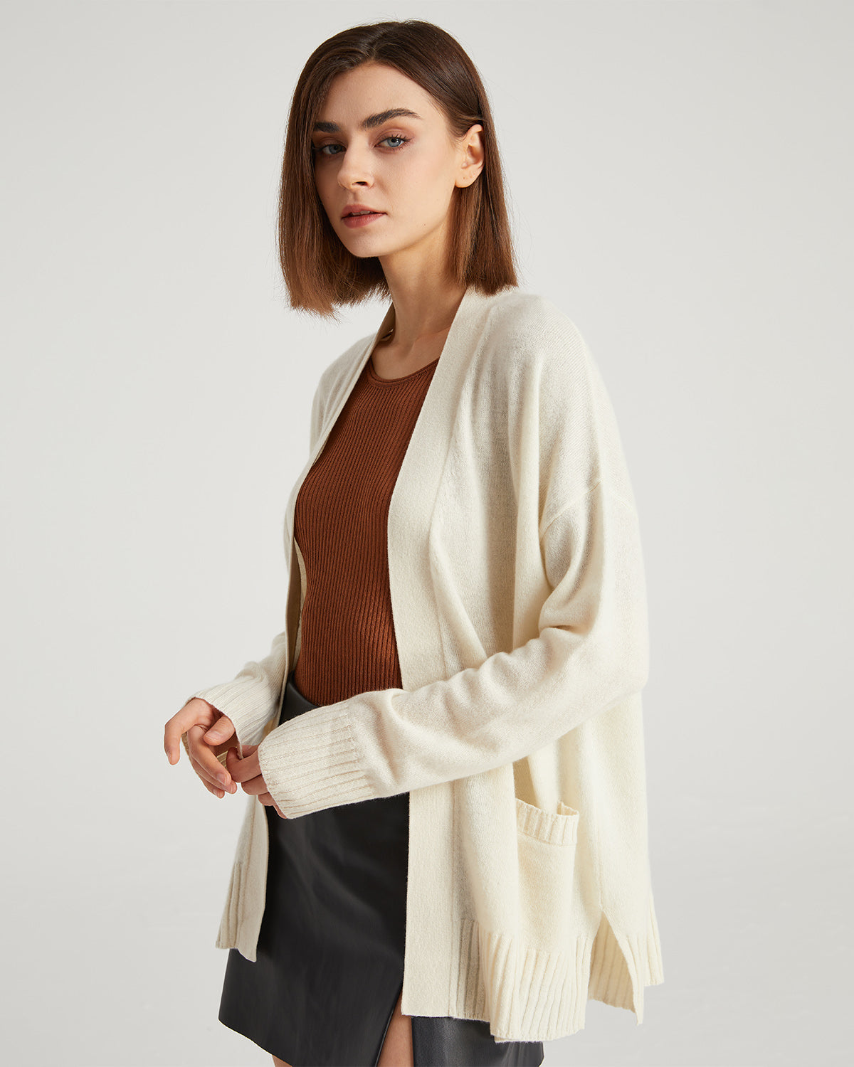 Front Open Cashmere Cardigan