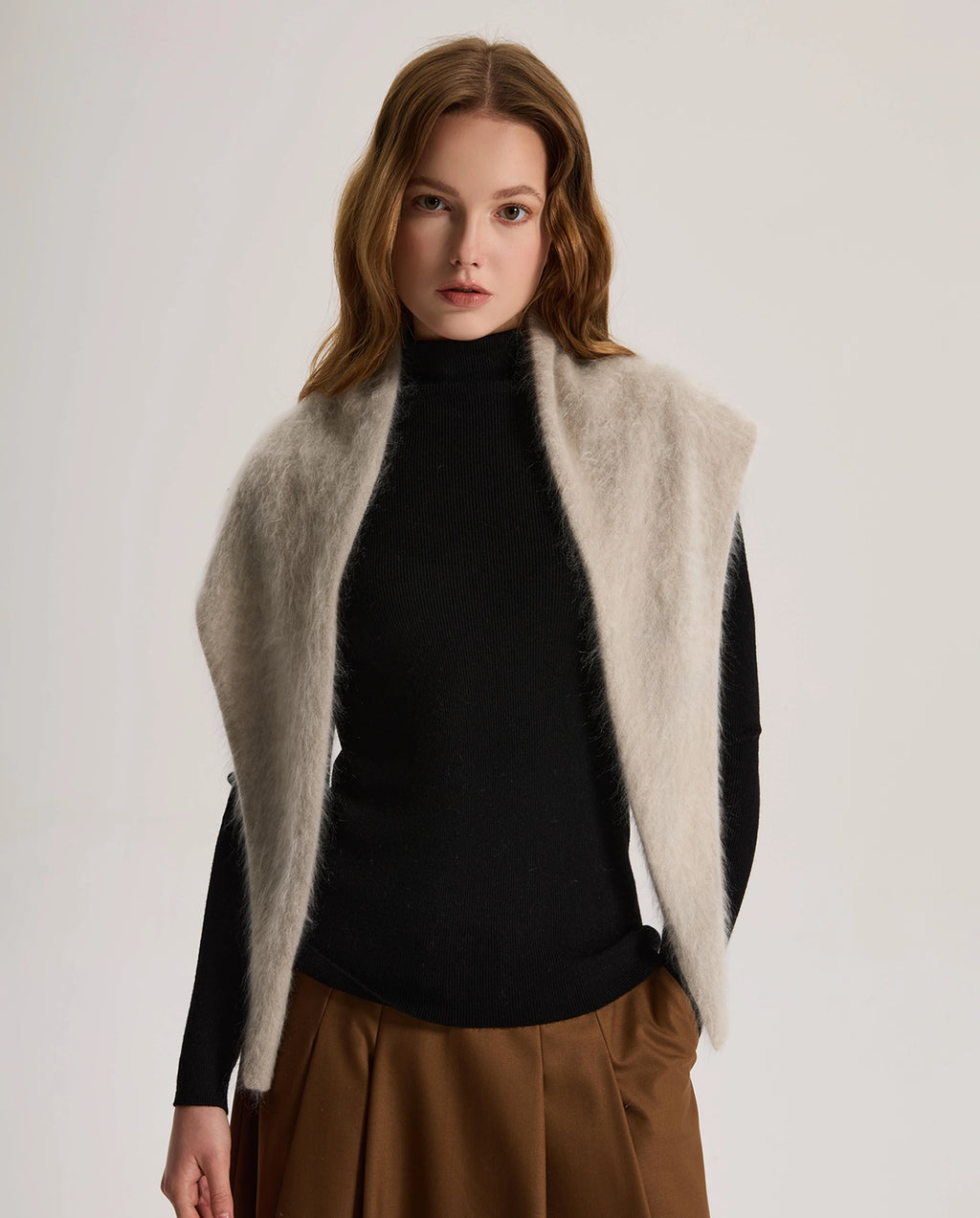 Brushed Cashmere Triangle Scarf