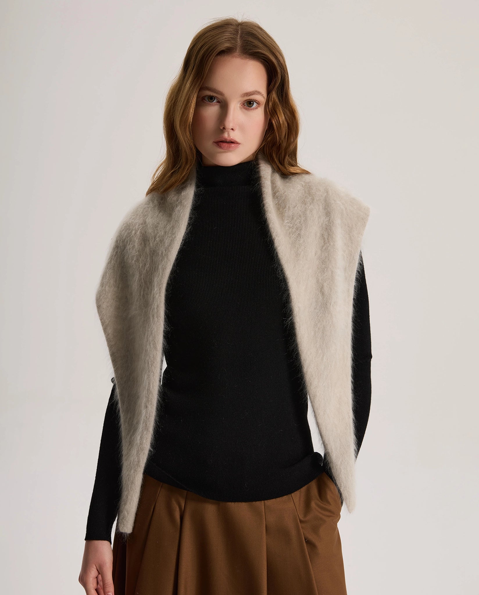 Brushed Cashmere Triangle Scarf