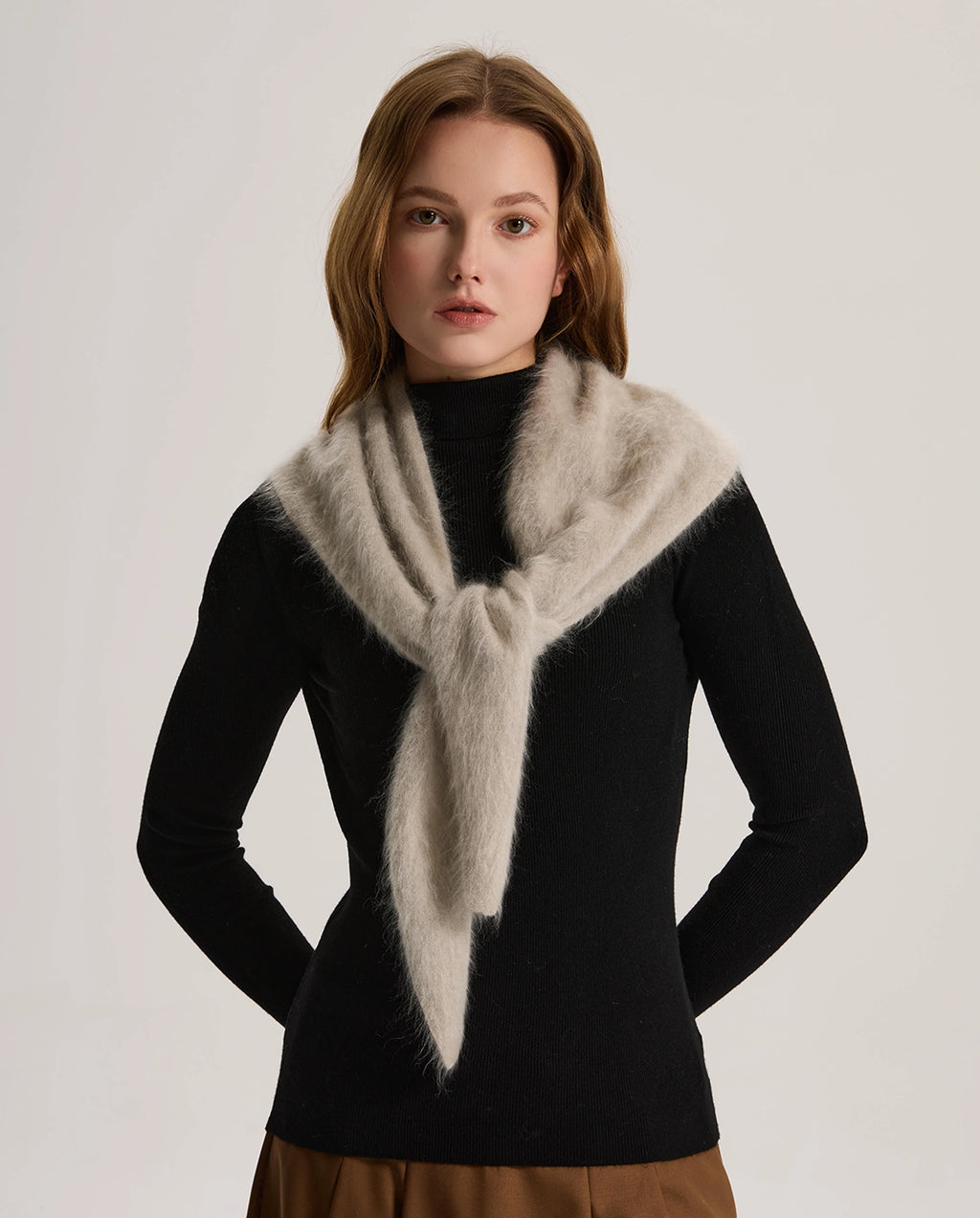 Brushed Cashmere Triangle Scarf