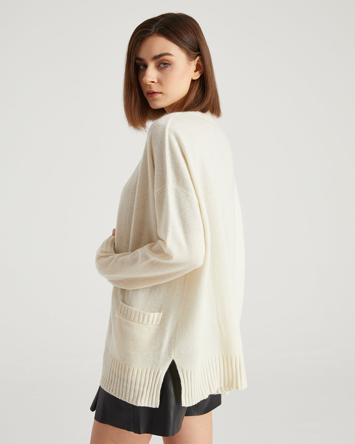 Front Open Cashmere Cardigan