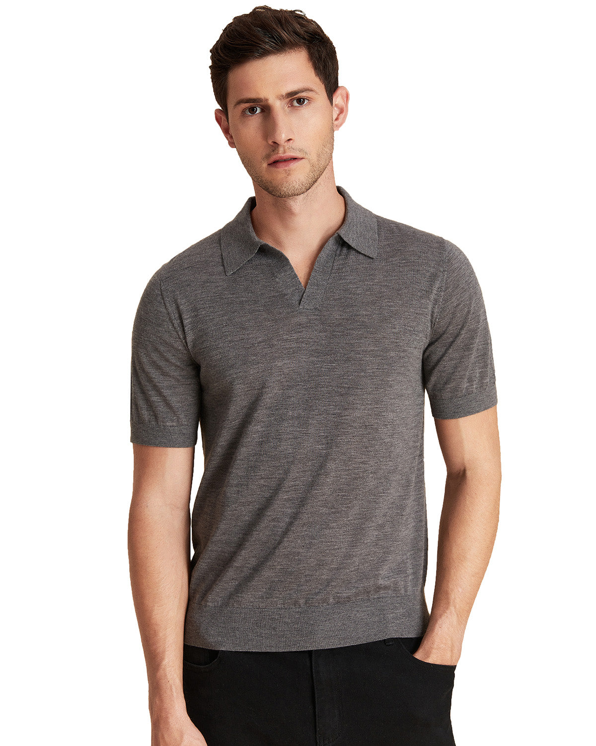 Wool Silk Polo Shirt