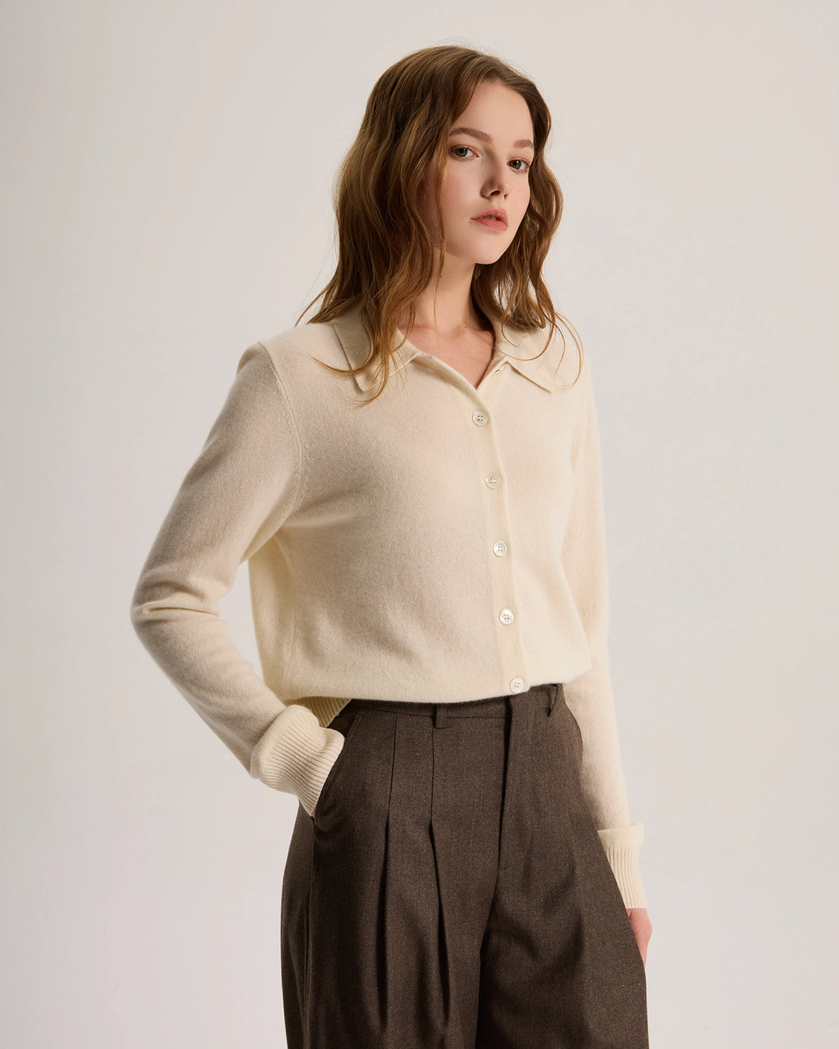 cashmere button down cardigan