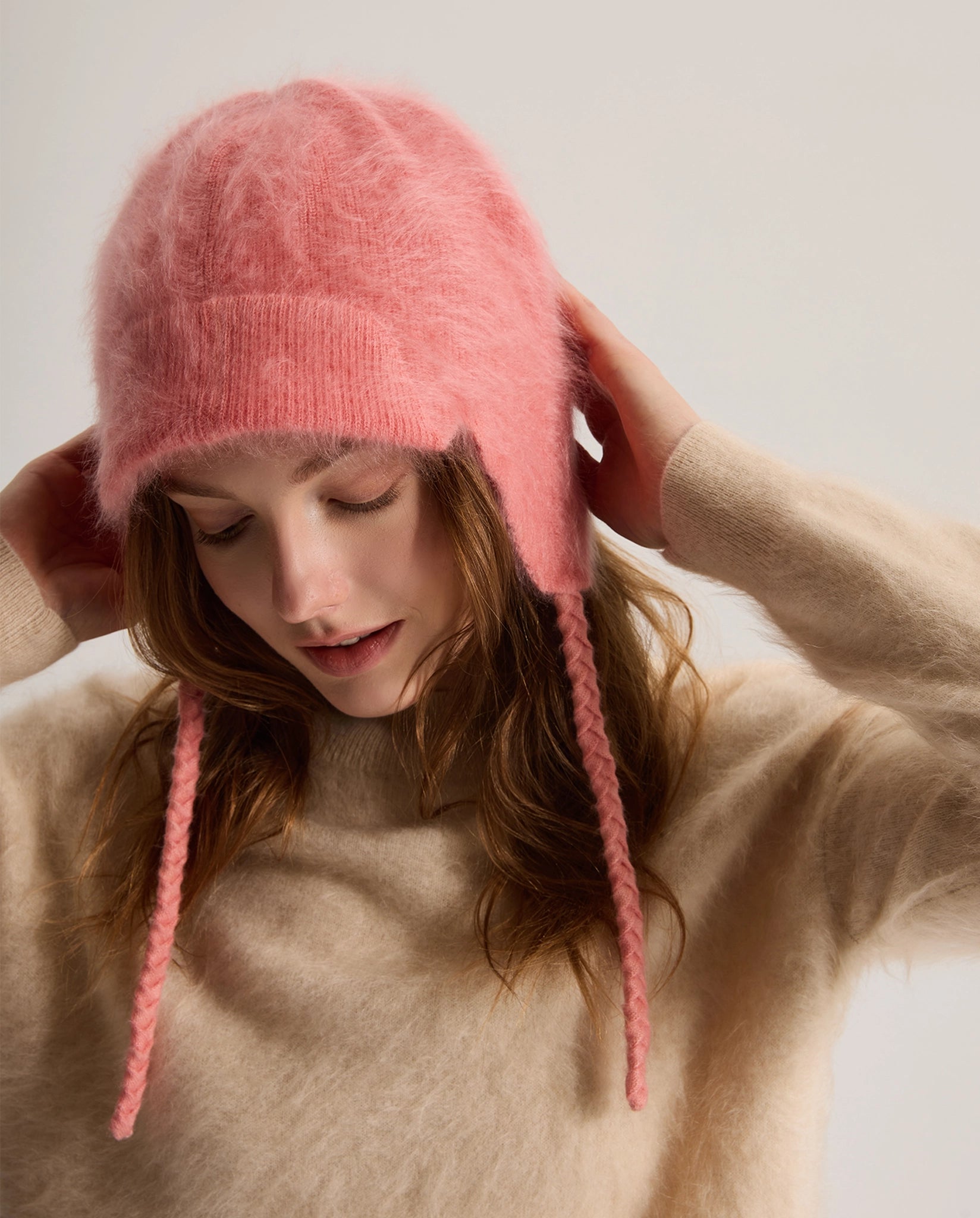 Brushed Cashmere Earflaps Hat