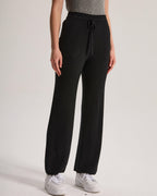 Cashmere Ribbed Wide-Leg Pant