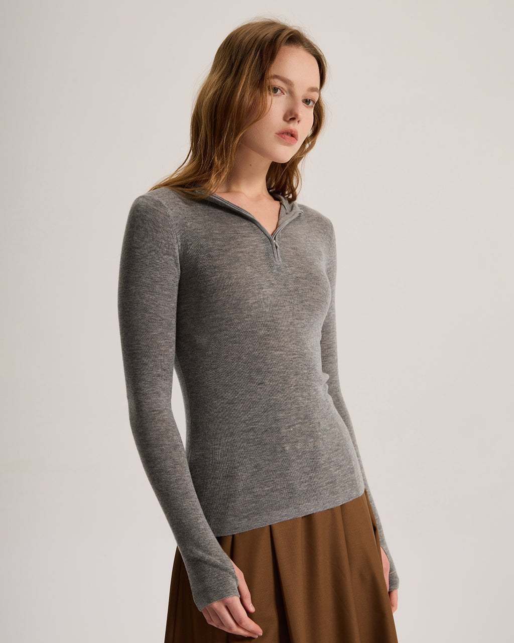 Cashmere Fitted Stretchy Hoodie