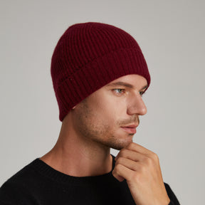 Unisex Cashmere Ribbed Beanie