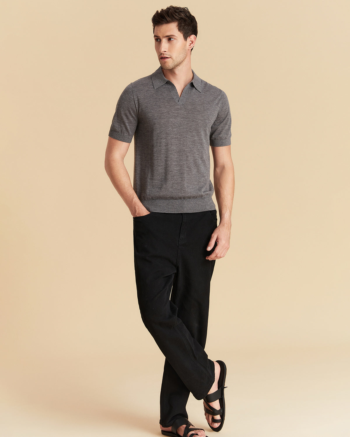 Wool Silk Polo Shirt