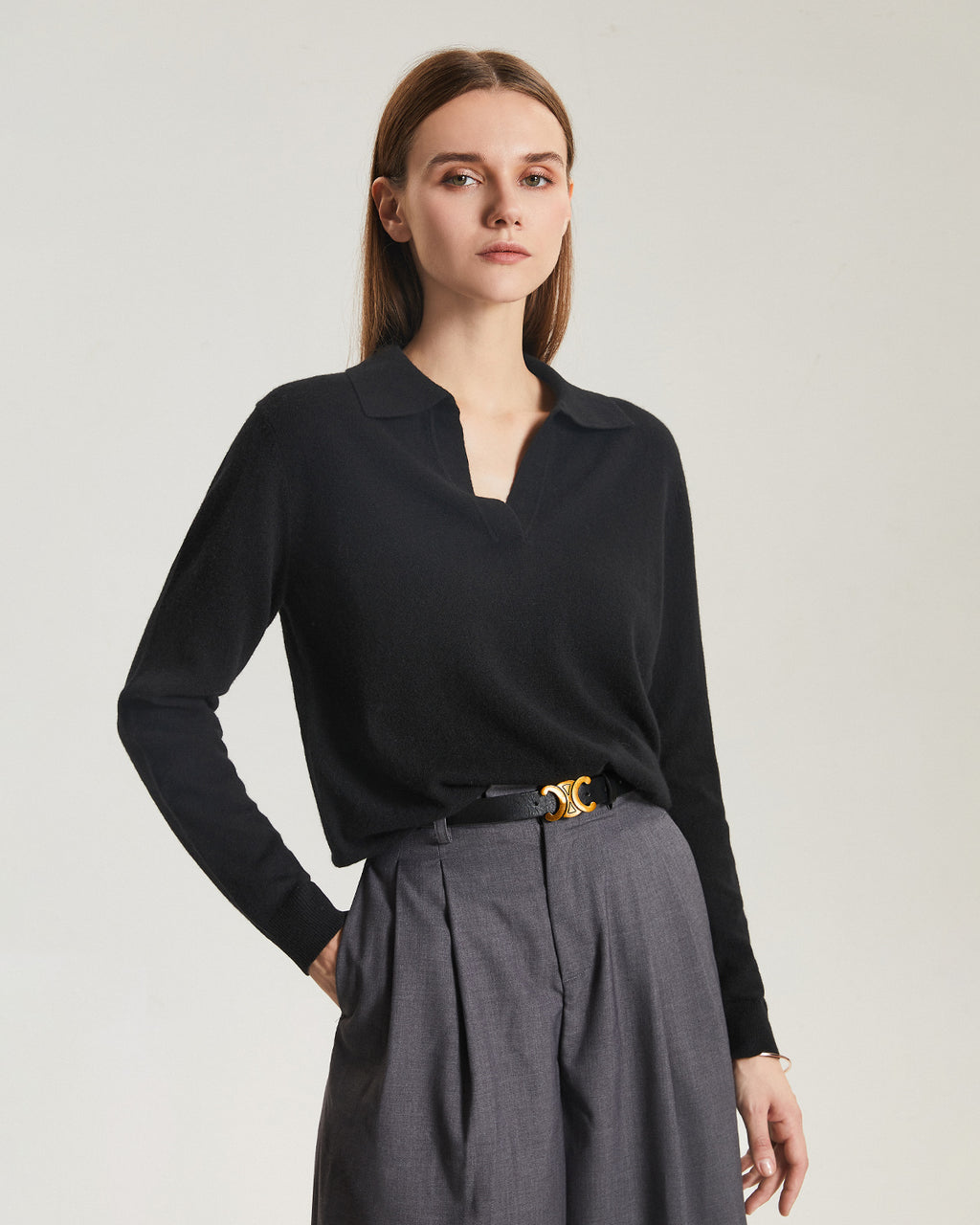 Cashmere Polo Sweater