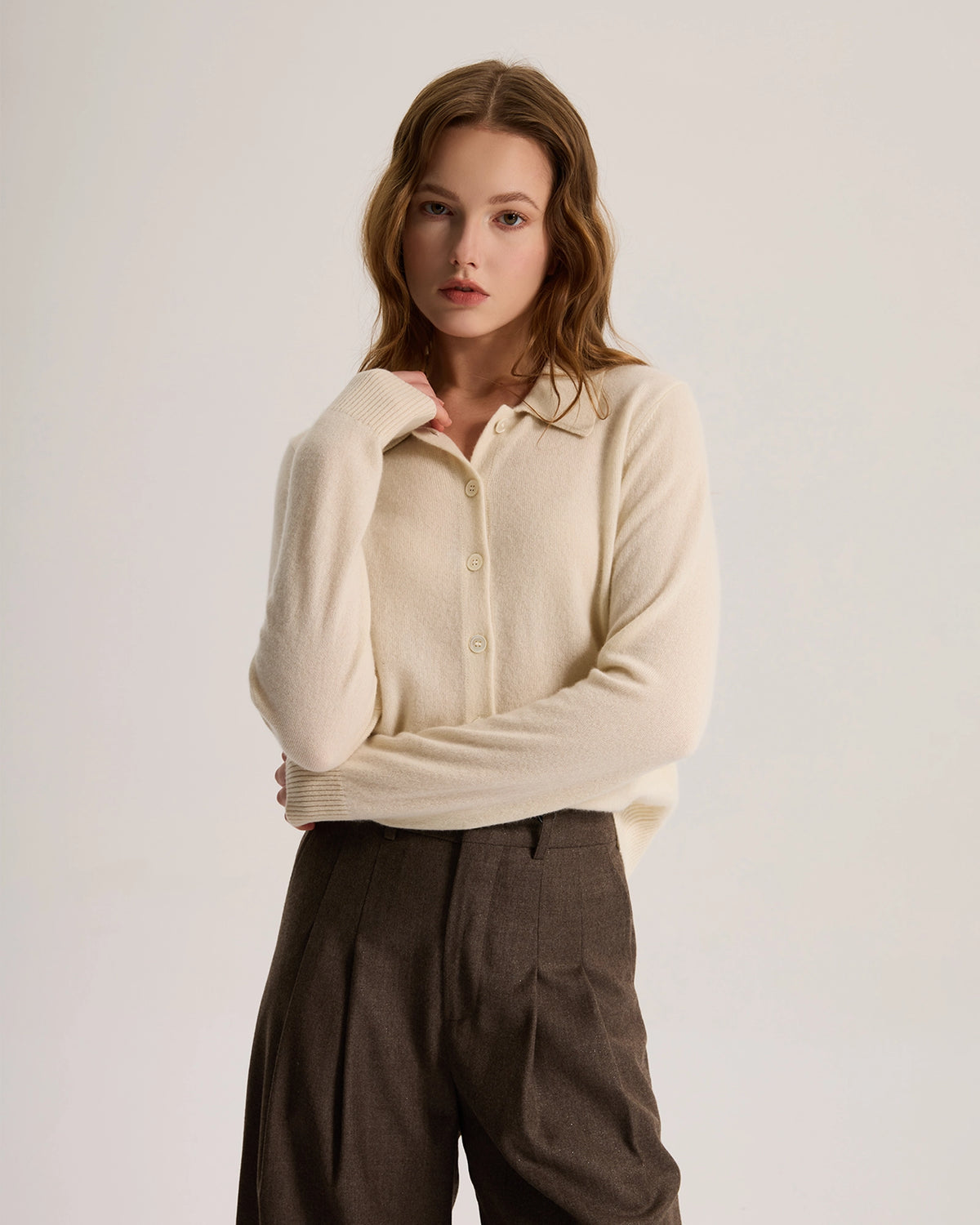 cashmere button down cardigan