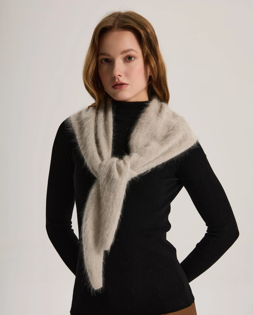 Brushed Cashmere Triangle Scarf