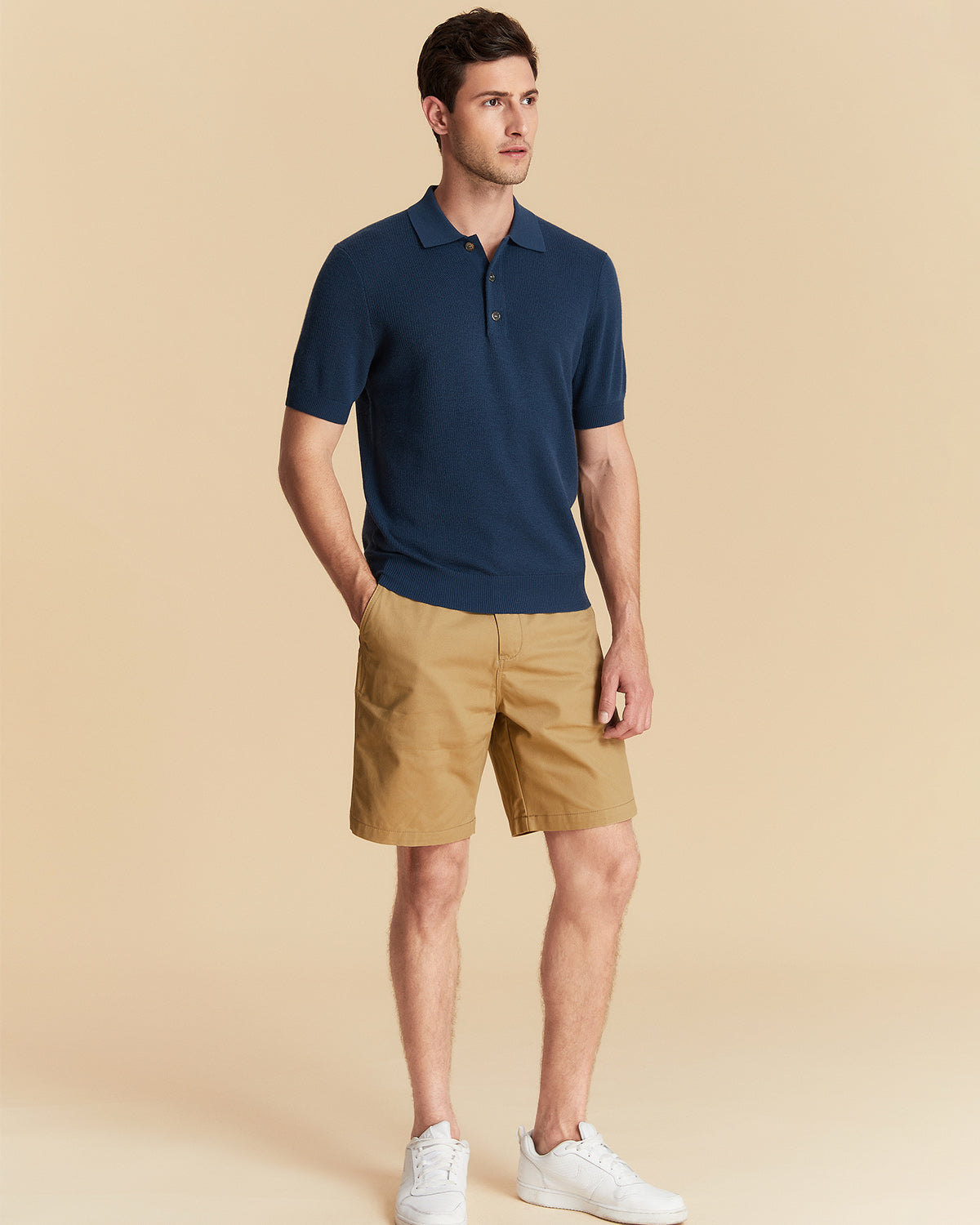 Jacquard Wool Polo Shirt