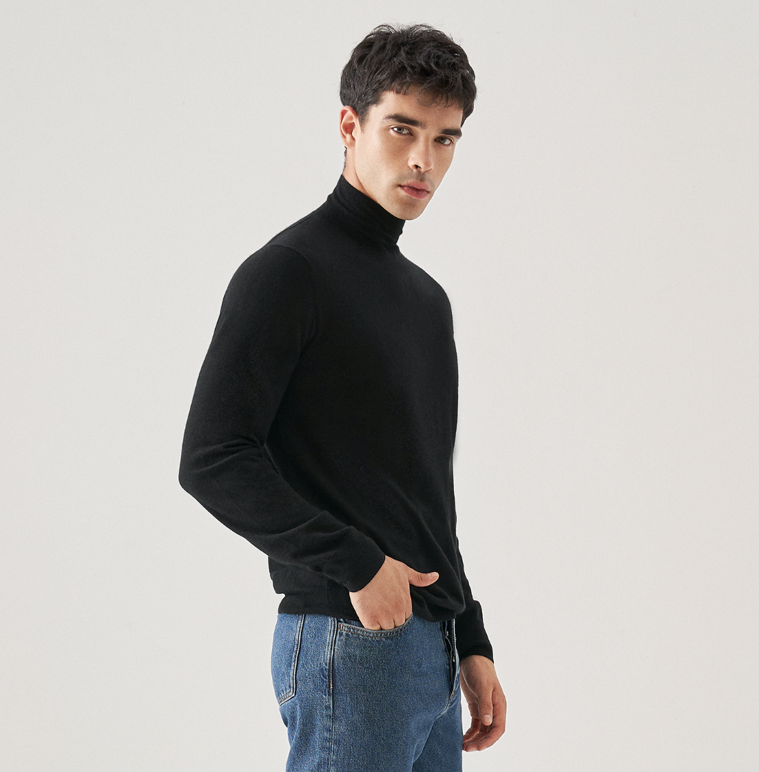 Light Weight High Neck Cashmere Sweater