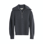 Zipper Lapel Cashmere Sweater