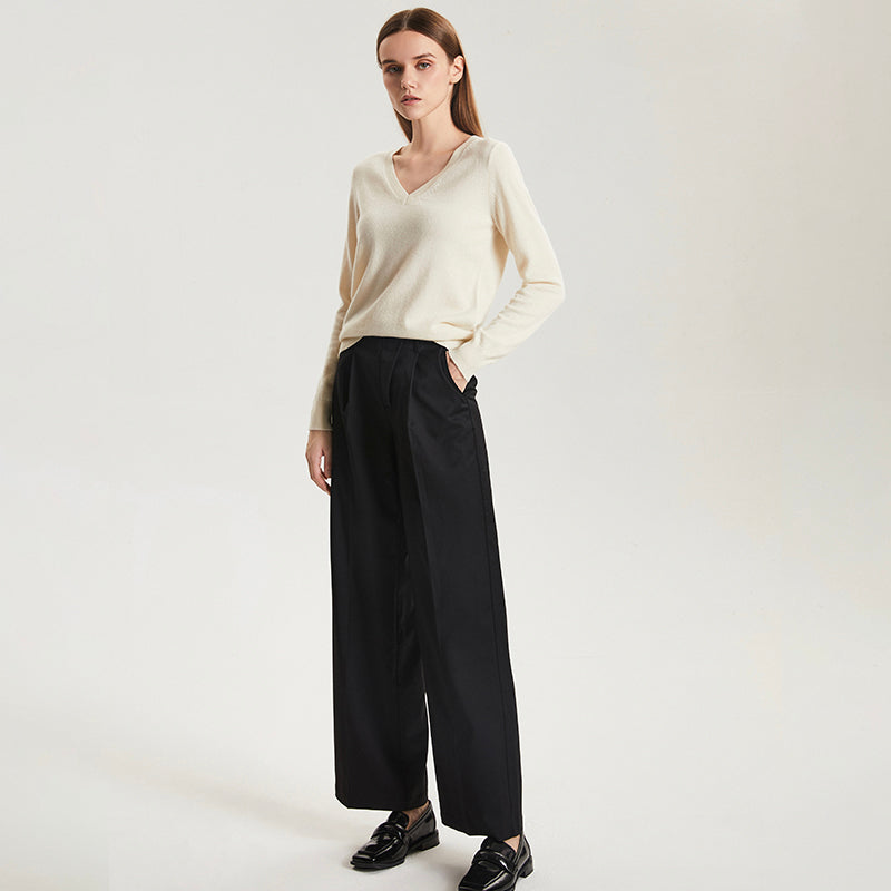 V-Neck 100% Cashmere Sweater