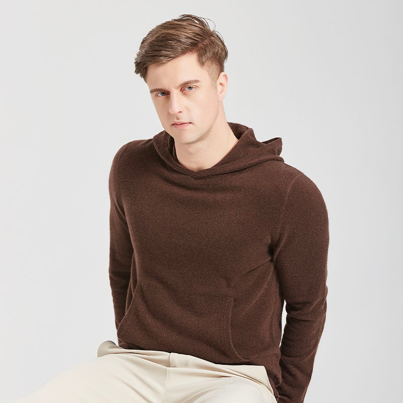 Men's Essential Base Cashmere Hoodie with Pocket