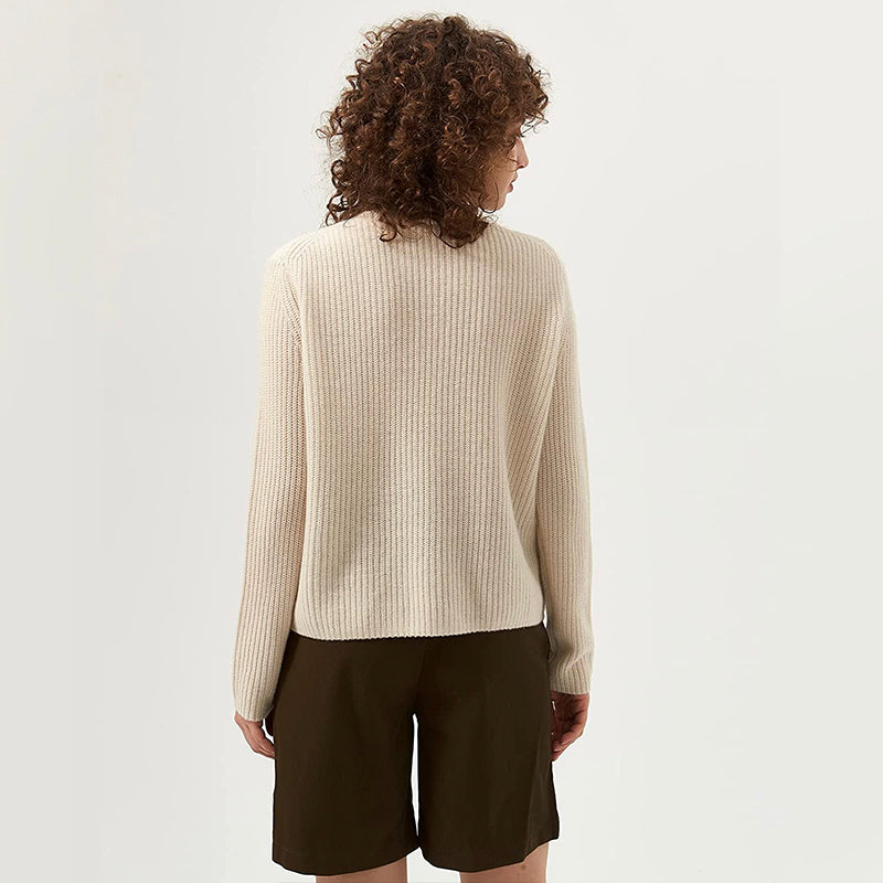 Crewneck Ribbed Cashmere Sweater(50% Recycled)