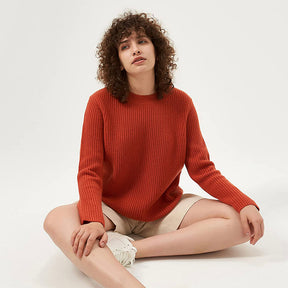 Crewneck Ribbed Cashmere Sweater(50% Recycled)