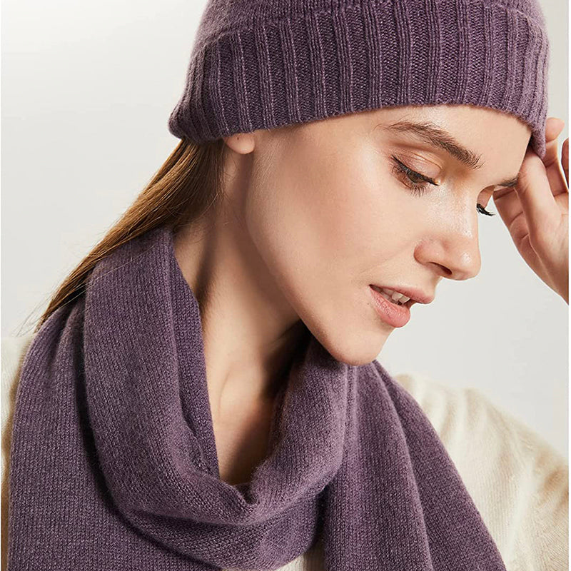 100% Cashmere Beanie & Scarf Set – GREENMOUNT