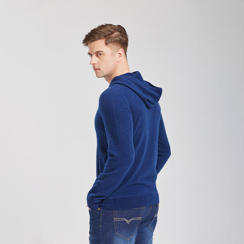 Men's Essential Base Cashmere Hoodie with Pocket