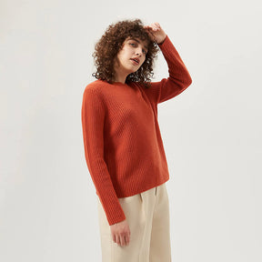 Crewneck Ribbed Cashmere Sweater(50% Recycled)