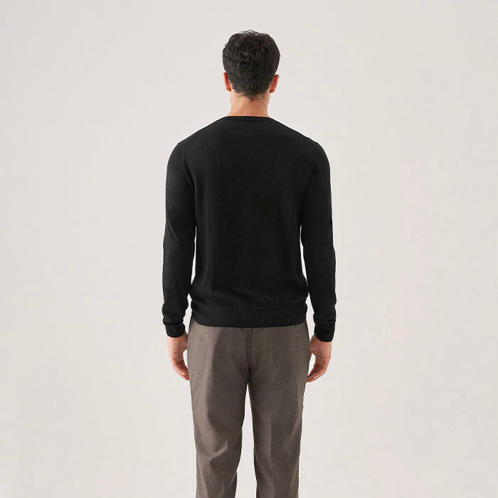 37.5 Cashmere Black Timeless o-neck Sweater