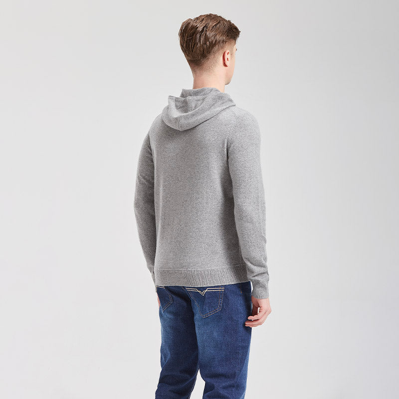 Men's Essential Base Cashmere Hoodie with Pocket